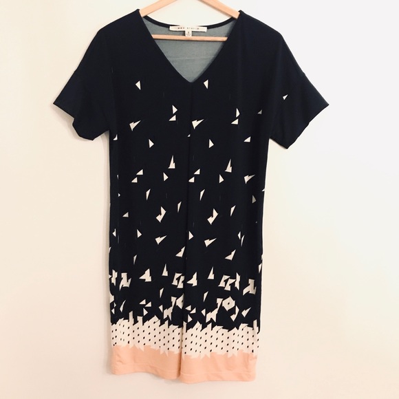 Max Studio Navy & Pale Pink Geometric Dress - Picture 2 of 6